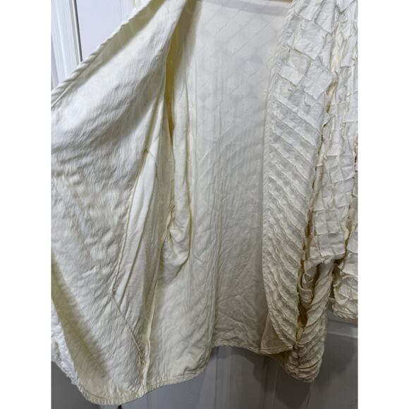 Maralyce Ferree of Maine Off White Shag Coat Oversized Lagenlook Open Front O/S - Picture 8 of 9